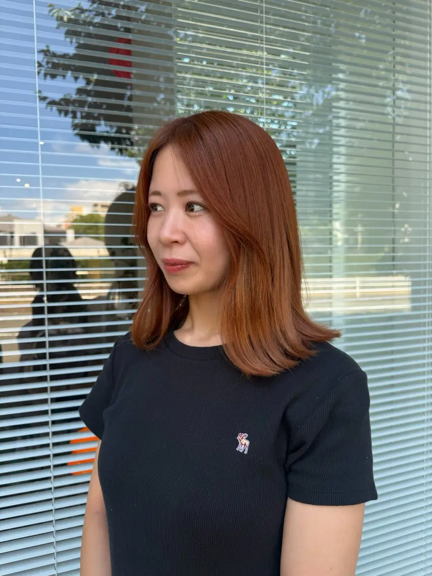 ミディアム カラー qpulaあいみ 透明感カラーのヘアスタイル