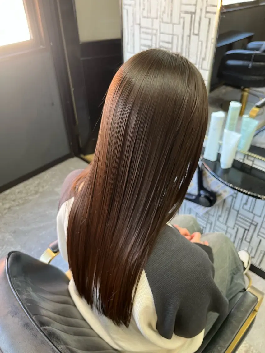 ロング カット 縮毛矯正 池田 亮雅のヘアスタイル