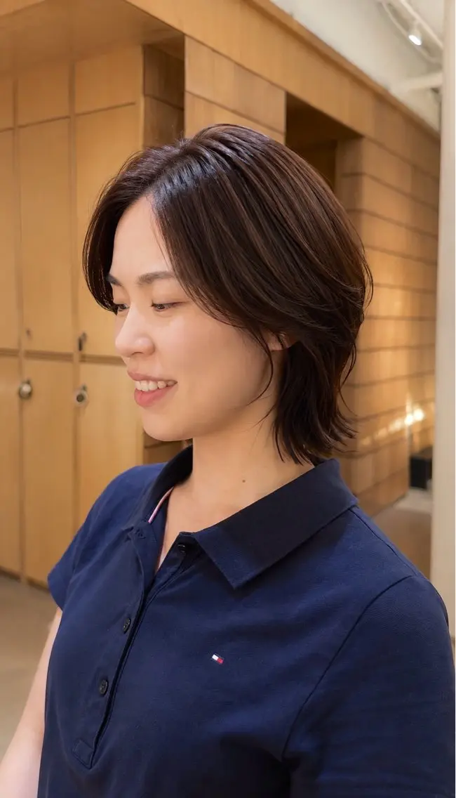 ミディアム くびれヘア 顔まわりレイヤー レイヤーカット カット ヘアカラー トリートメント 骨格診断/似合わせ カットあさみななこのヘアスタイル