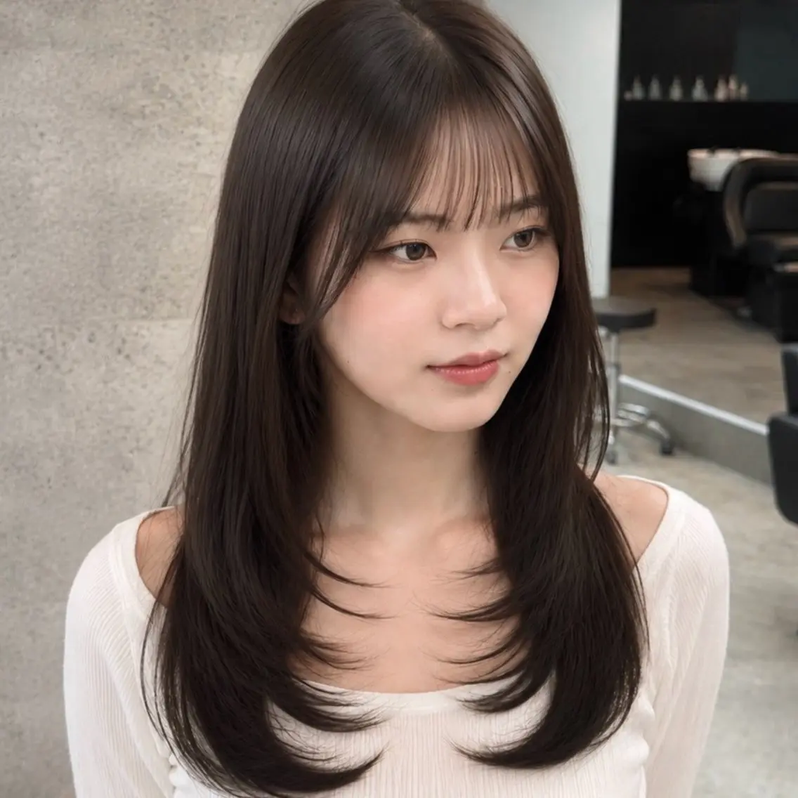ロング カラー カット ヘアカラー トリートメント 新宿/顔周りカット/ レイヤー/がっきーのヘアスタイル