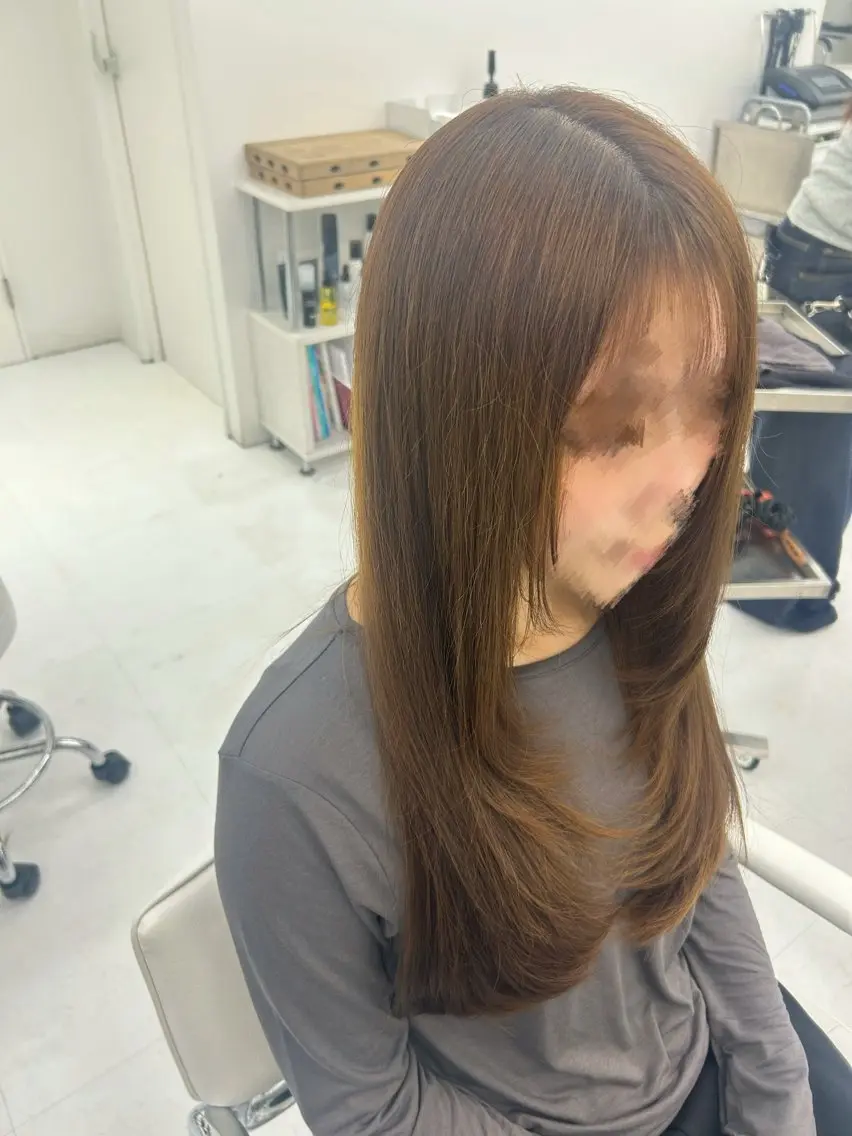 ロング カラー ブラウンカラー レイヤーカット 🐱 あずさ🐱のヘアスタイル