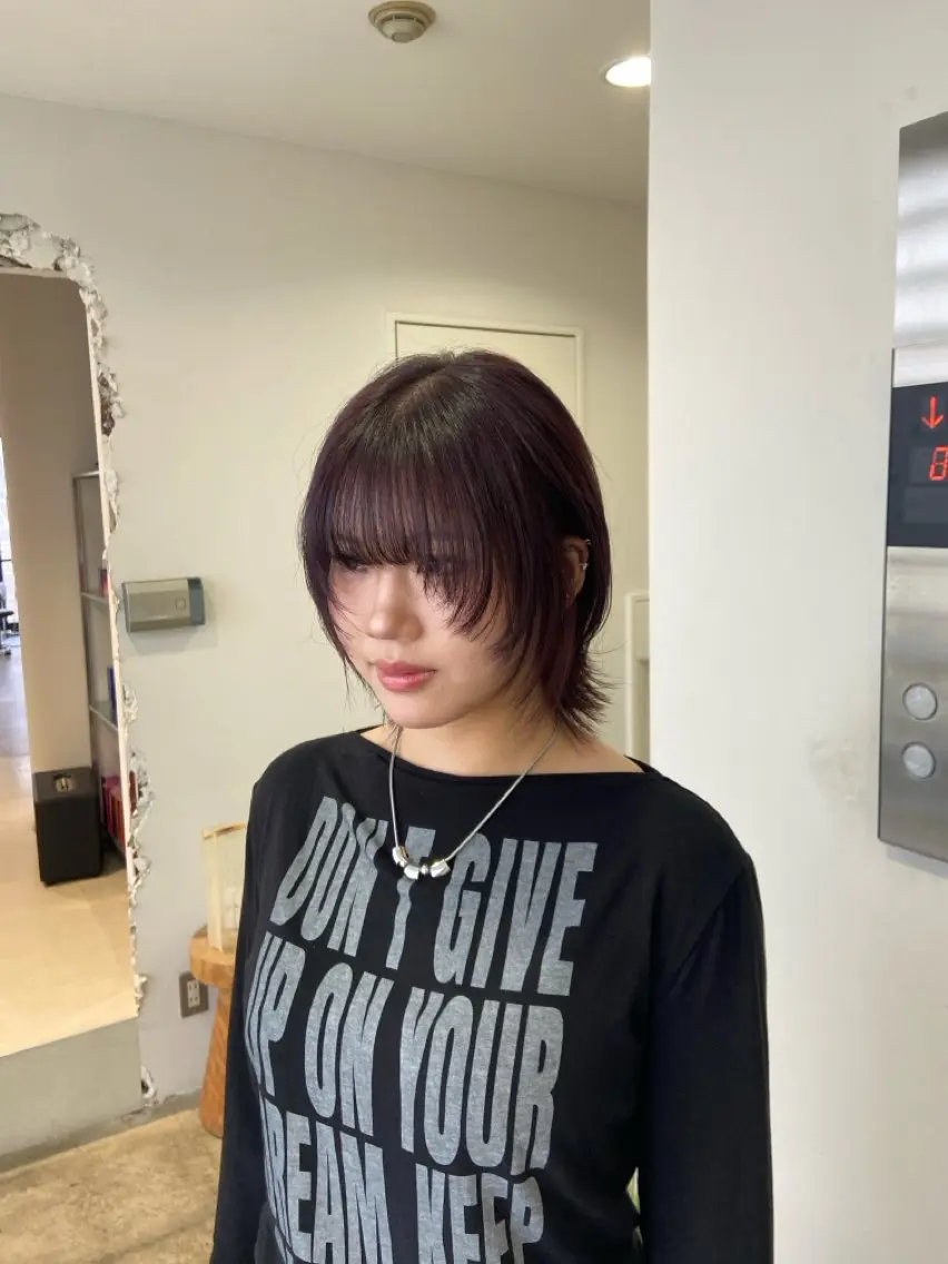 ショート ショートレイヤー パープルカラー レイヤーカット ショートヘア カット ヘアカラー Shion/ レイヤー/髪質改善のヘアスタイル