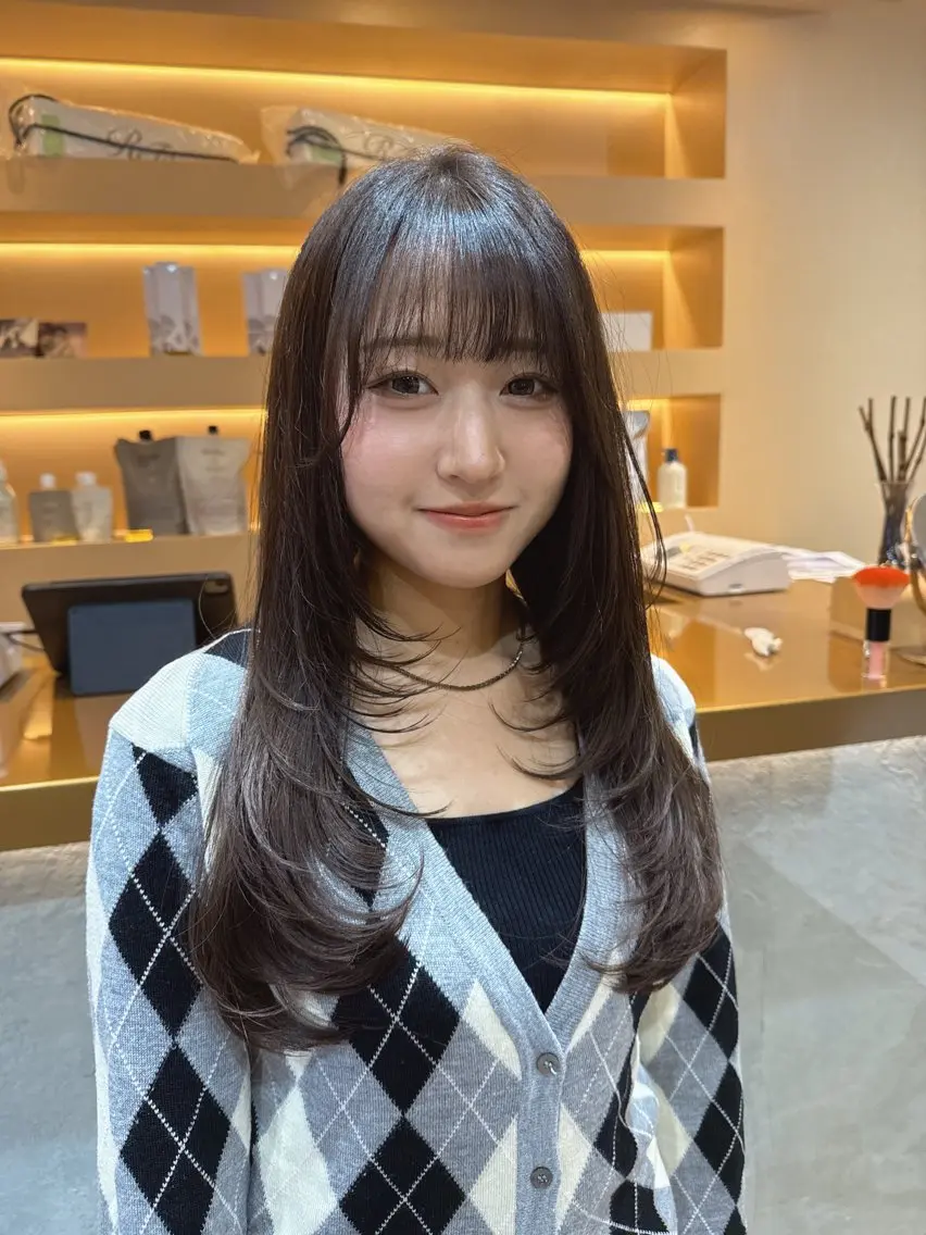 【平日人気No.3💫】カット✂️+ケラチンinケアカラー🎨+ミルボン2StepTr💎潤ツヤ髪に✨の写真