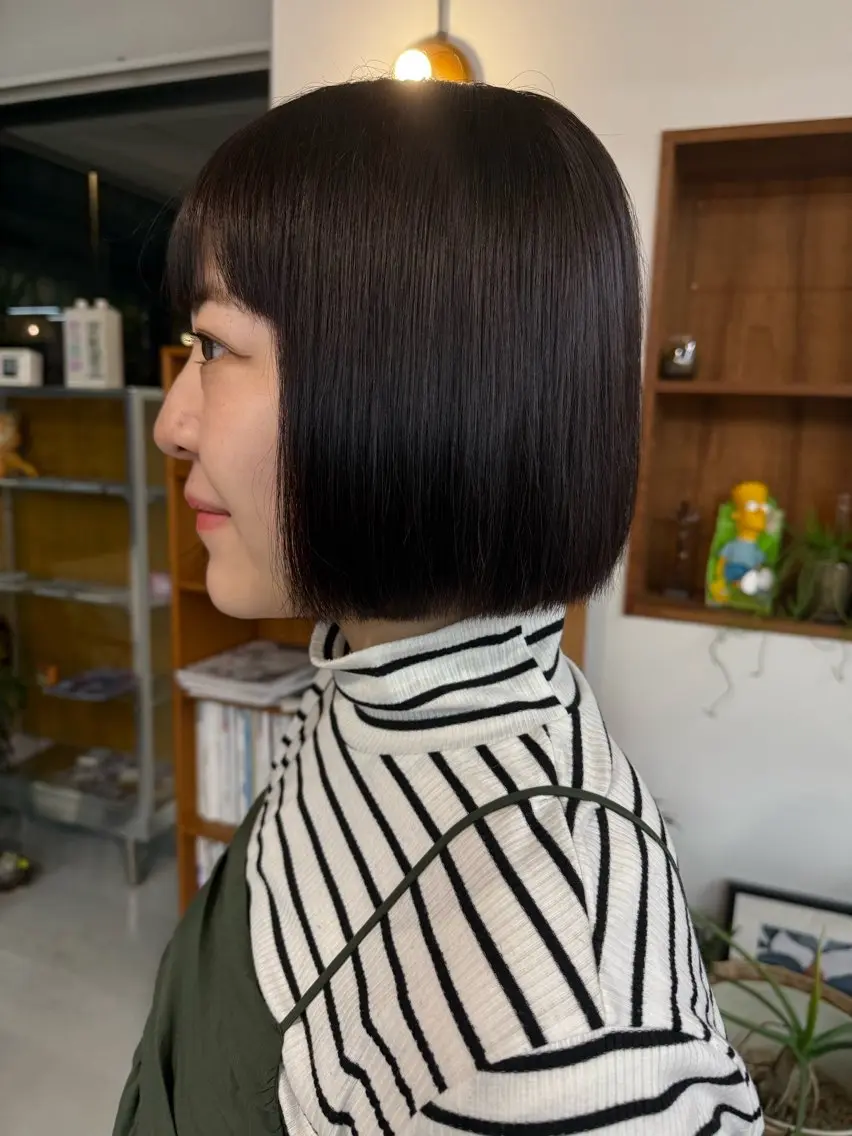 ミディアム カラー ブラウンカラー ボブ カット ヘアカラー まなみ/ PORT SALONのヘアスタイル