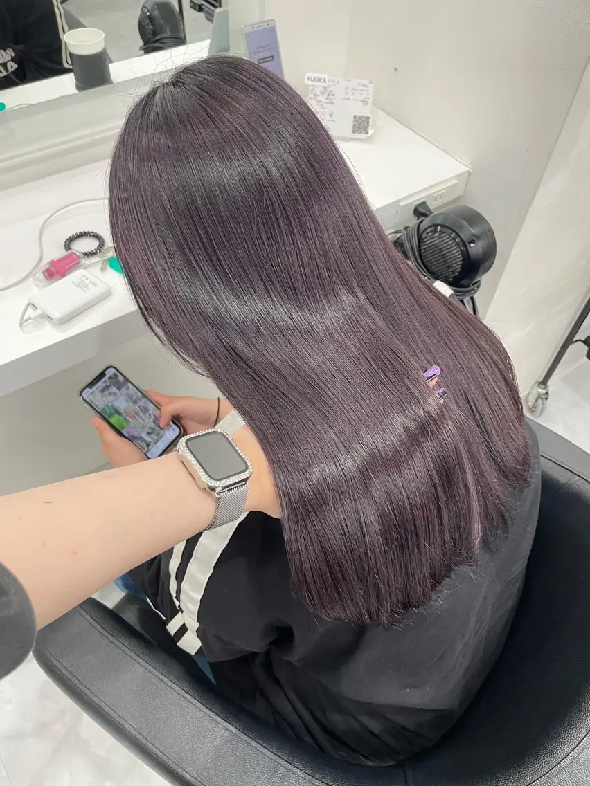 ロング カラー ヘアカラー トリートメント 大人っぽ韓国🤍ブリ ーチ/mitsukiのヘアスタイル