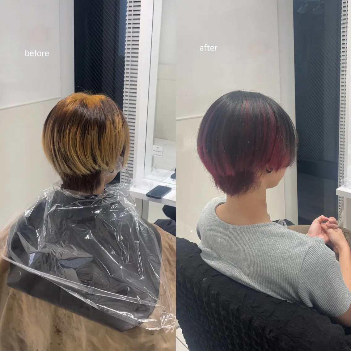ショート カラー ブリーチ デザインカラー yuzuna ハイトーン 天神のヘアスタイル