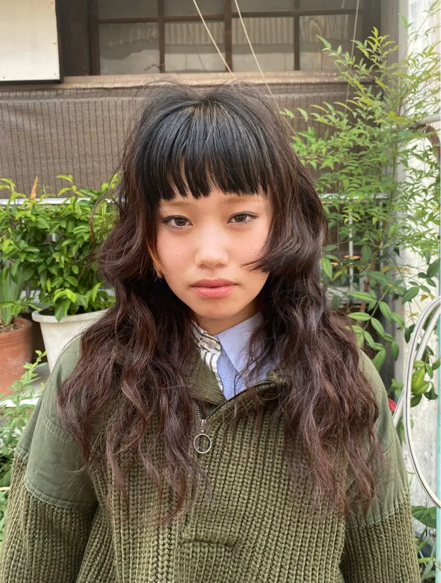 ミディアム カラー パーマ 名古屋栄/ブリーチ/ ボブ🧃木下桃嘉のヘアスタイル