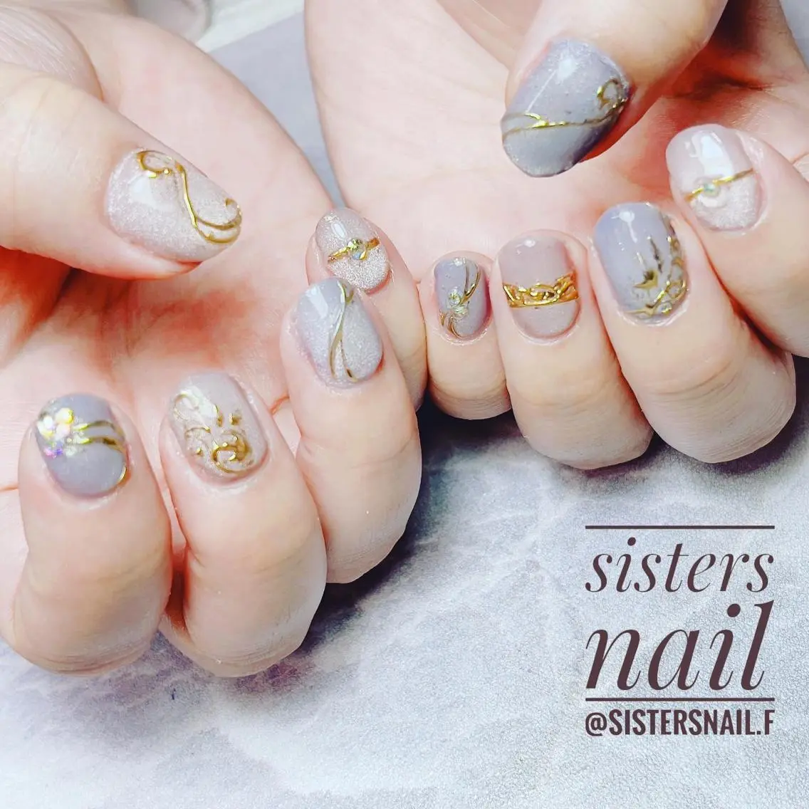 ネイル アートネイル キラキラネイル マグネットネイル オフィスネイル ピンク sisters nail.fのネイルデザイン