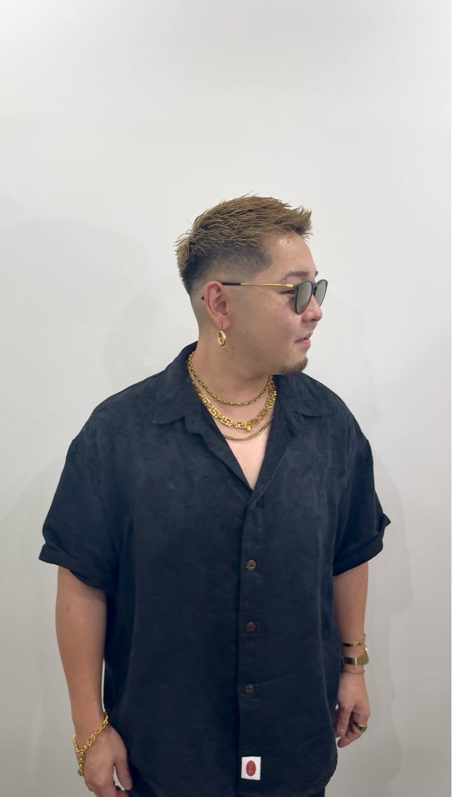 ショート カラー パーマ メンズ フェードカット メンズパーマ カット SHUN札幌 メンズパーマフェードのヘアスタイル