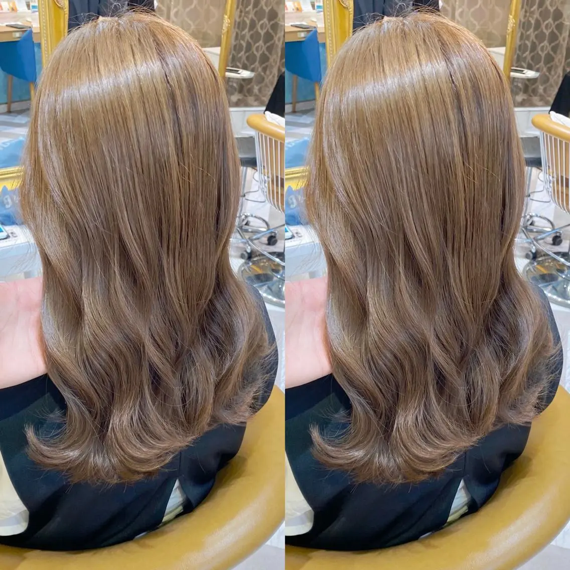 ミディアム ヘアカラー トリートメント レイヤーカット /透明感カラー西田のヘアスタイル