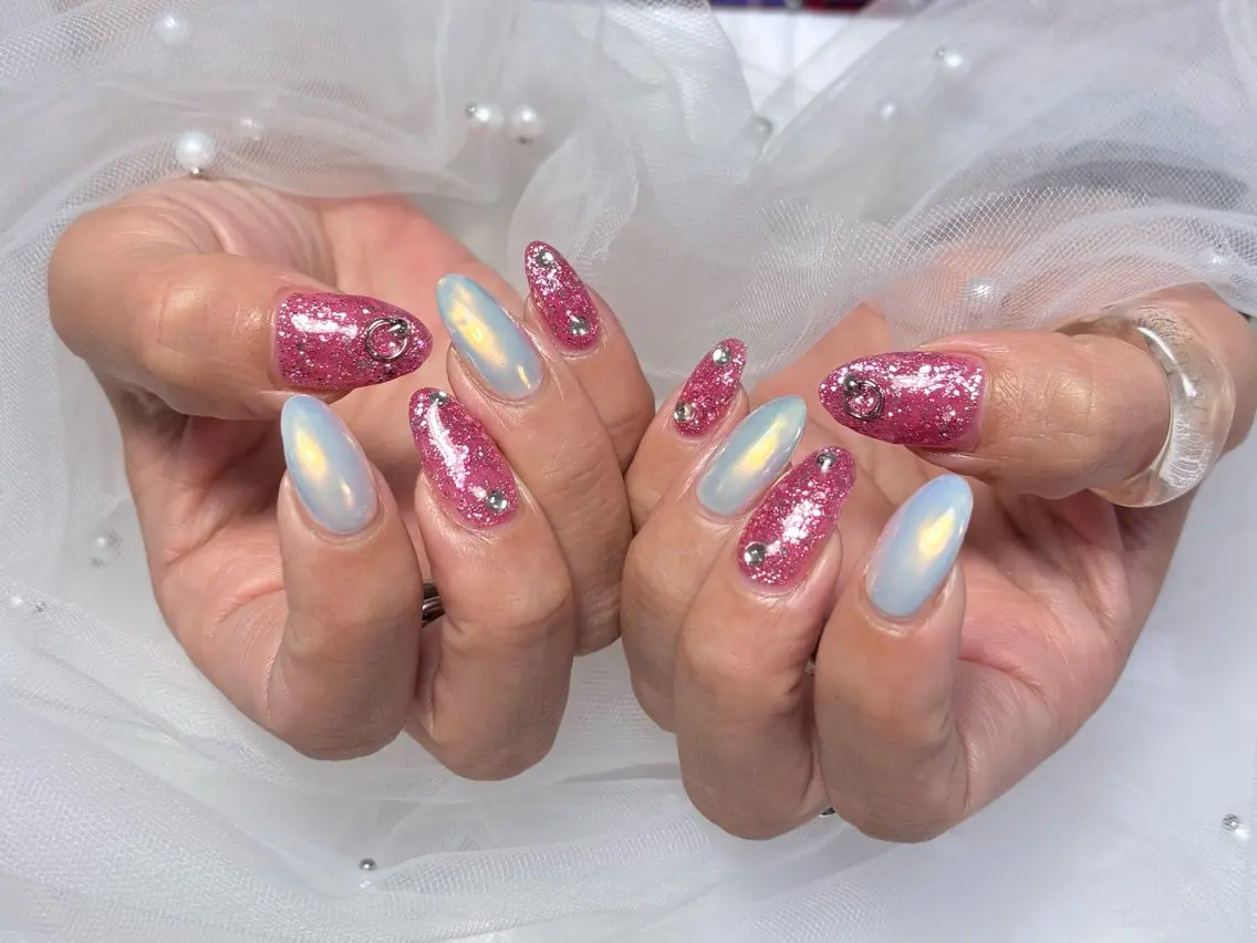ネイル フットネイル ジェルネイル キラキラネイル ラメ(グリッター) マグネットネイル ハンドネイル ハンドケア ♡Bivi♡自爪に 優しいネイルサロンのネイルデザイン