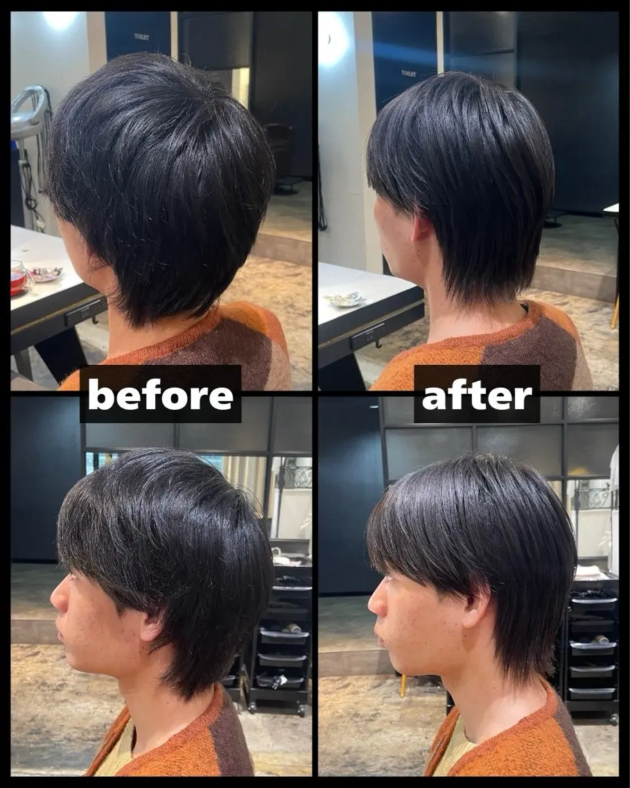 ショート 縮毛矯正 ウルフカット 遠藤悠大/メンズ縮毛 /メンズカットのヘアスタイル