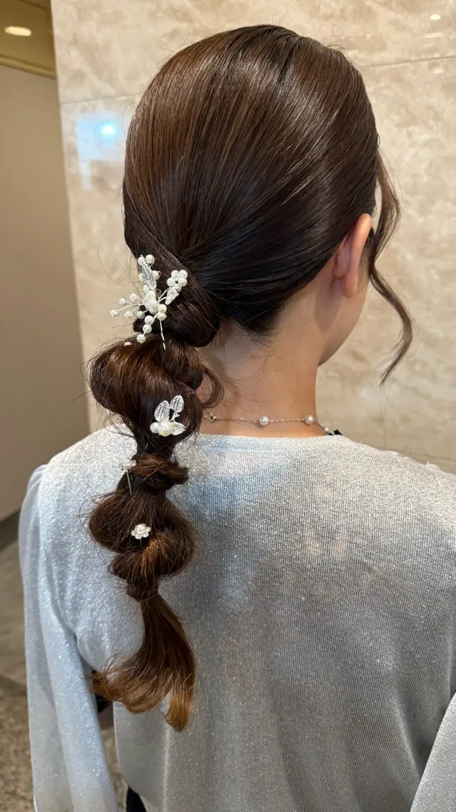 セミロング ヘアアレンジ ヘアセット 🍓 JURiA 🍓のヘアスタイル