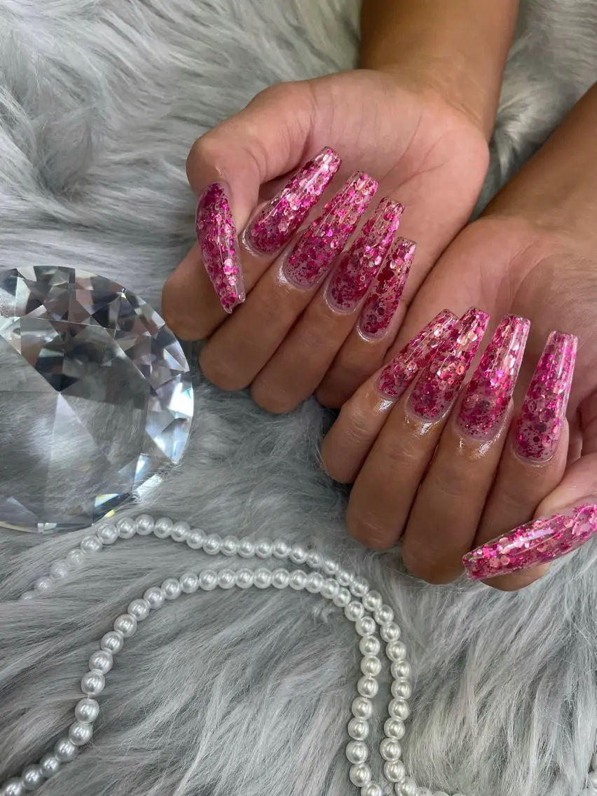 長さだし10本ワンカラー・ラメグラ💅💖新規オフ無料🫶の写真
