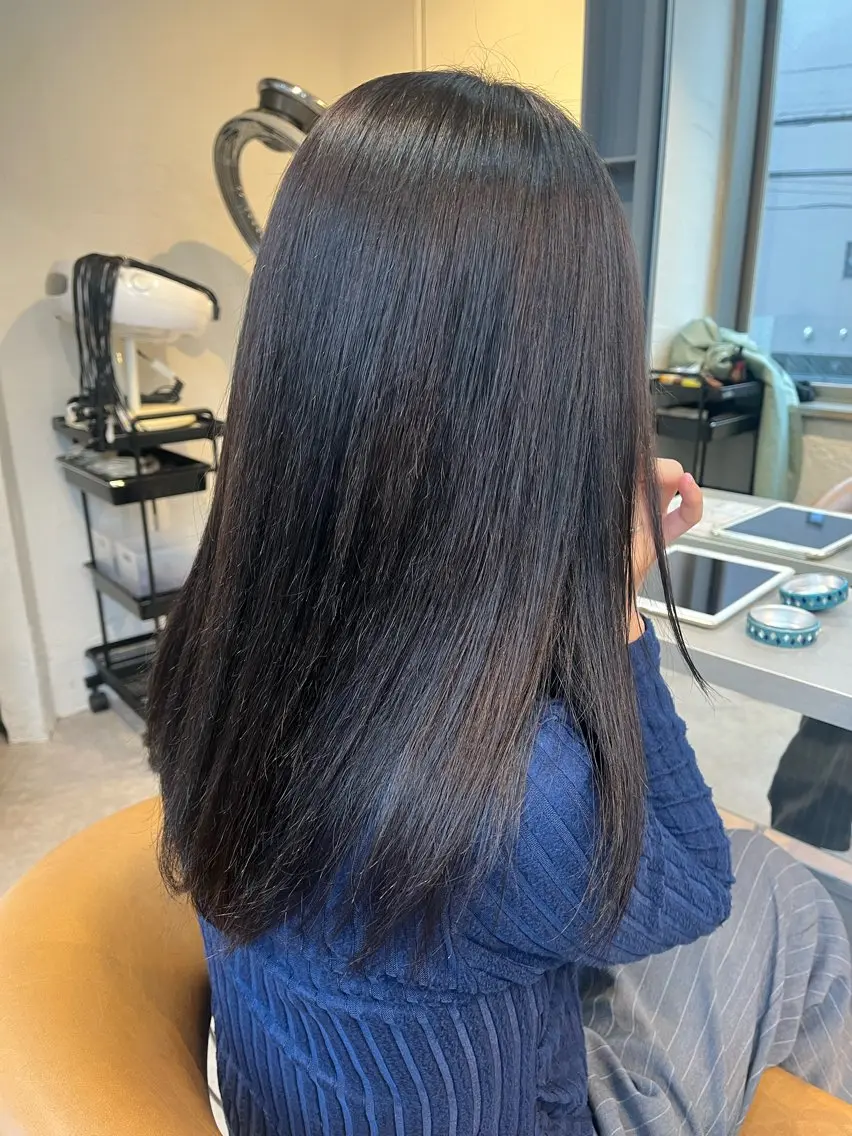 セミロング カラー パーマ カット ヘアカラー 縮毛矯正 うしだ かおるのヘアスタイル