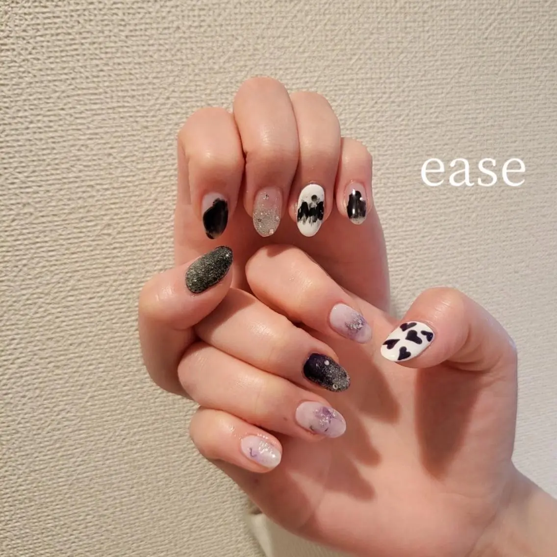 ショート カラー キッズ パーマ ネイル ヘアアレンジ マツエク・マツパ メンズ アイブロウ ease NAILSALONのネイルデザイン