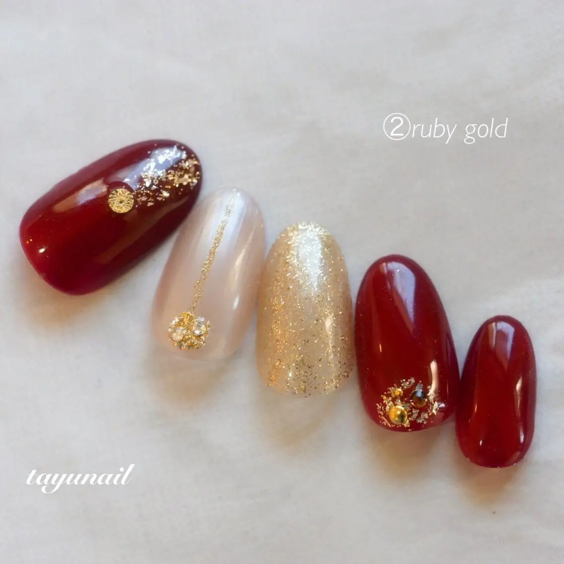 ネイル アートネイル ブルー フットネイル ジェルネイル ゴールド ネイルサロン 【たゆnail】のネイルデザイン