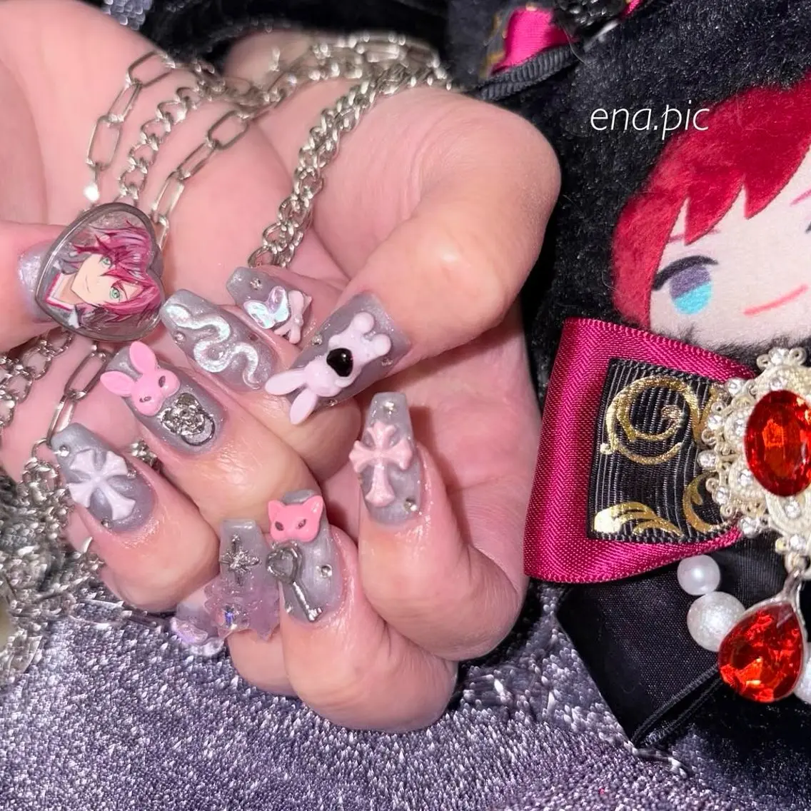 【大人気メニュー復活】【オフあり】推しネイル付け放題🤍🖤の写真