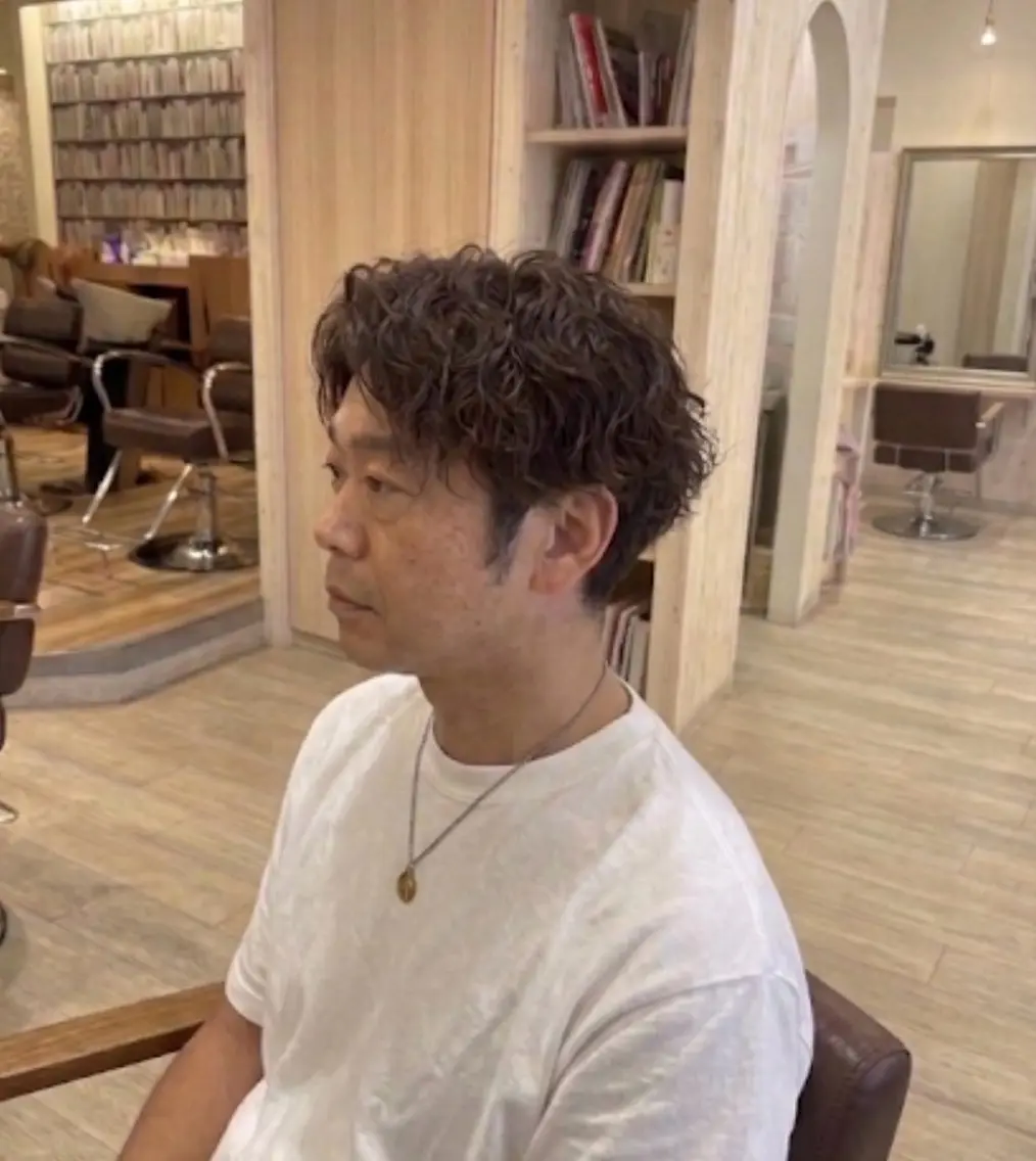 メンズ カット パーマ U24✨️0円モデル 🎀藤村音寧🎀のヘアスタイル