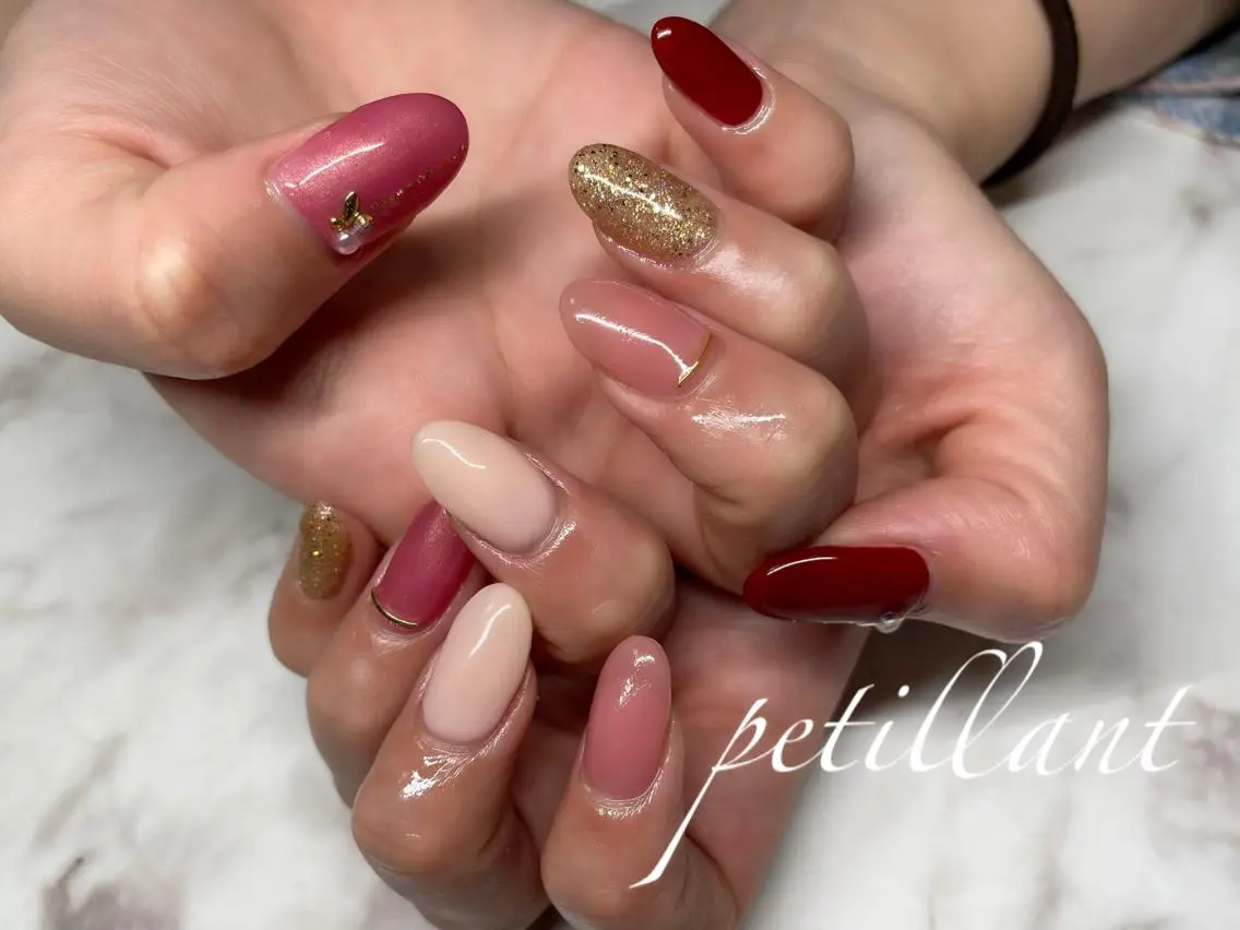 ネイル ロングネイル バレンタイン nail salon petillantのネイルデザイン