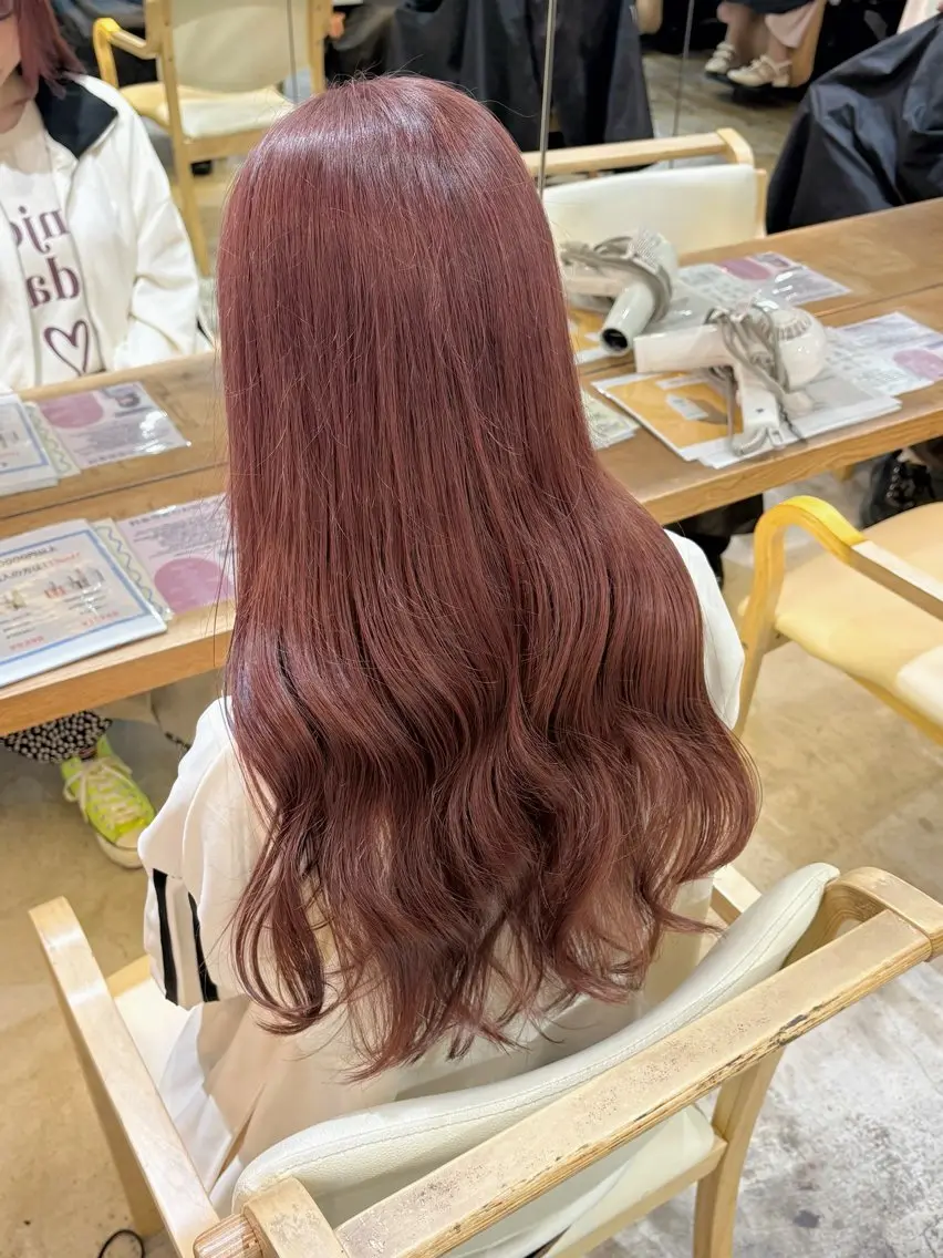 ロング カラー ブリーチ ピンクカラー カット ヘアカラー RINO/似合わせ /女性専用𖧷のヘアスタイル