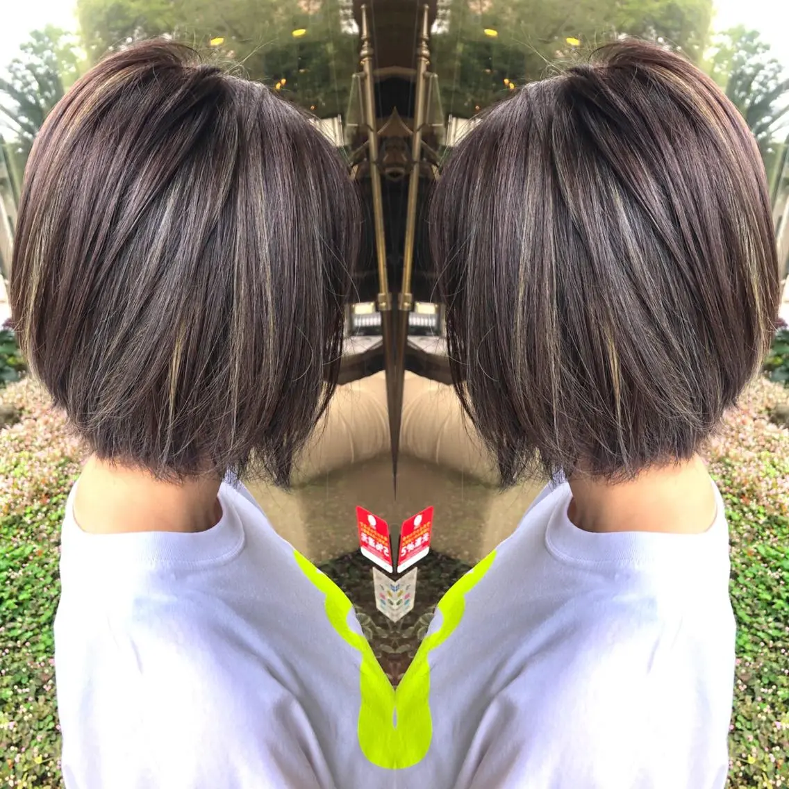 ショート カラー ハイライトカラー ボブ ハイライト カット ヘアカラー ショート⭐️ブリーチ ⭐️木村康二⭐️のヘアスタイル