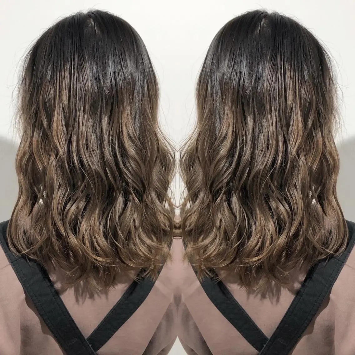 ロング カラー グラデーションカラー グレージュ ブリーチ特化 梅田本多翔のヘアスタイル
