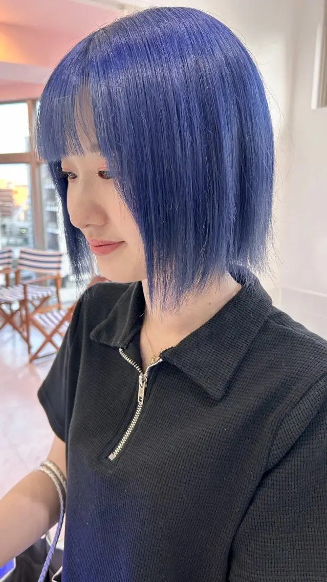 ショート カラー アクアカラー ブルーカラー ダブルカラー ヘアカラー レイン🌏🌱 似合わせ/ハイトーンのヘアスタイル