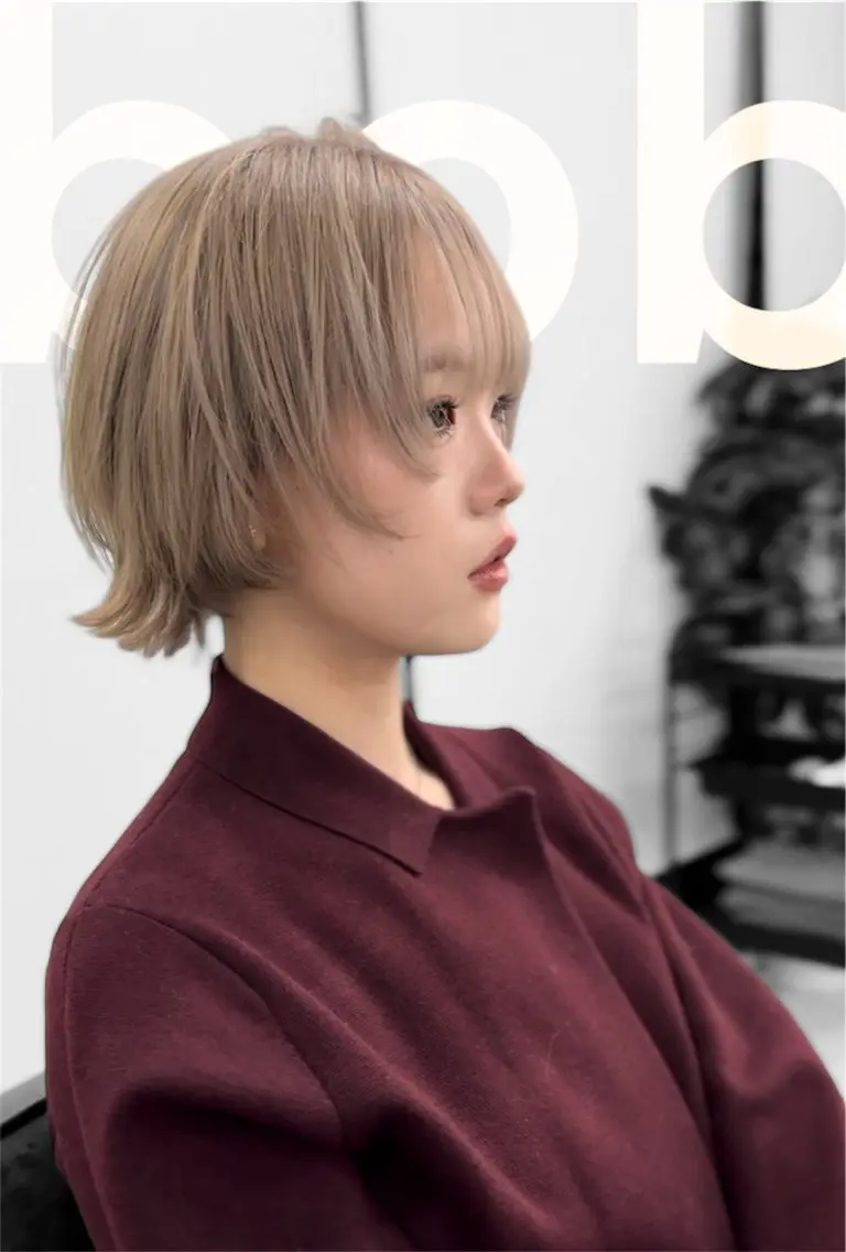 ショート ボブレイヤー ボブ レイヤーカット 最高峰ボブ/ 切りっぱなし/田野のヘアスタイル