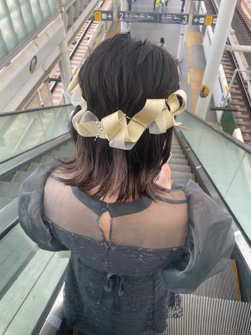 ショート ヘアアレンジ ヘアセット 奈良橋 彩圭のヘアスタイル