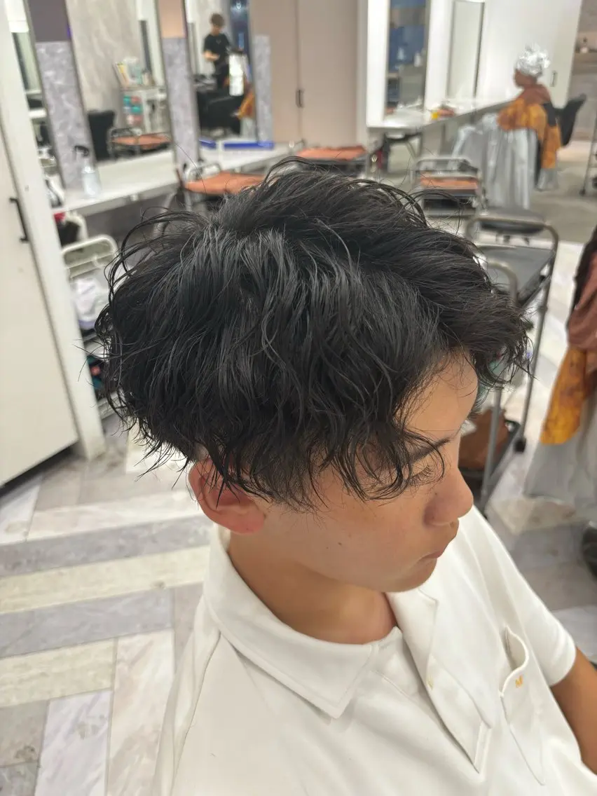 パーマ メンズ カット パーマ 飯牟田/メンズパーマ ブリーチ/GEAR.のヘアスタイル