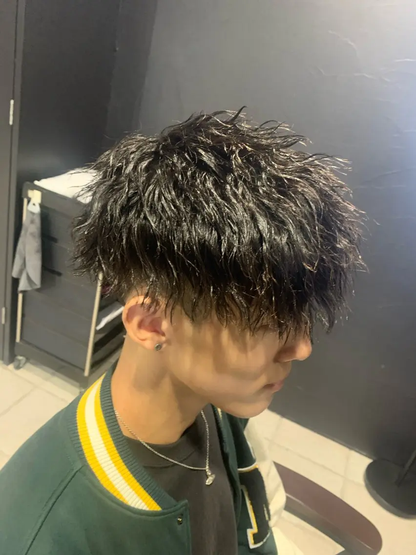 ショート メンズ マッシュ ショートヘア メンズパーマ/難波/ 心斎橋　室園亮佑のヘアスタイル