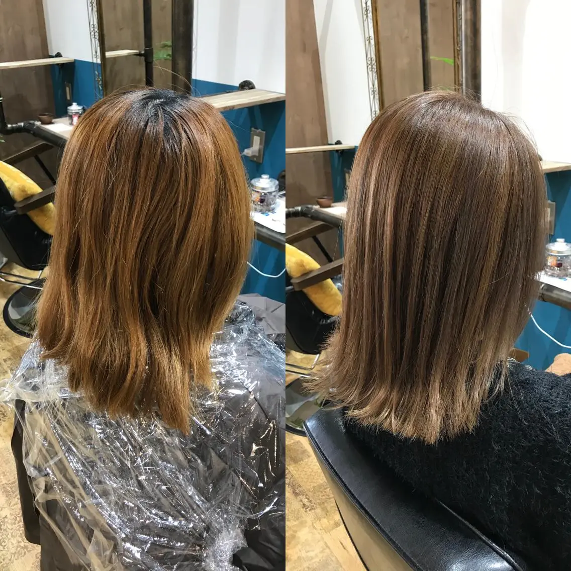 ミディアム 縮毛矯正 カット 縮毛矯正 福島 和弥のヘアスタイル