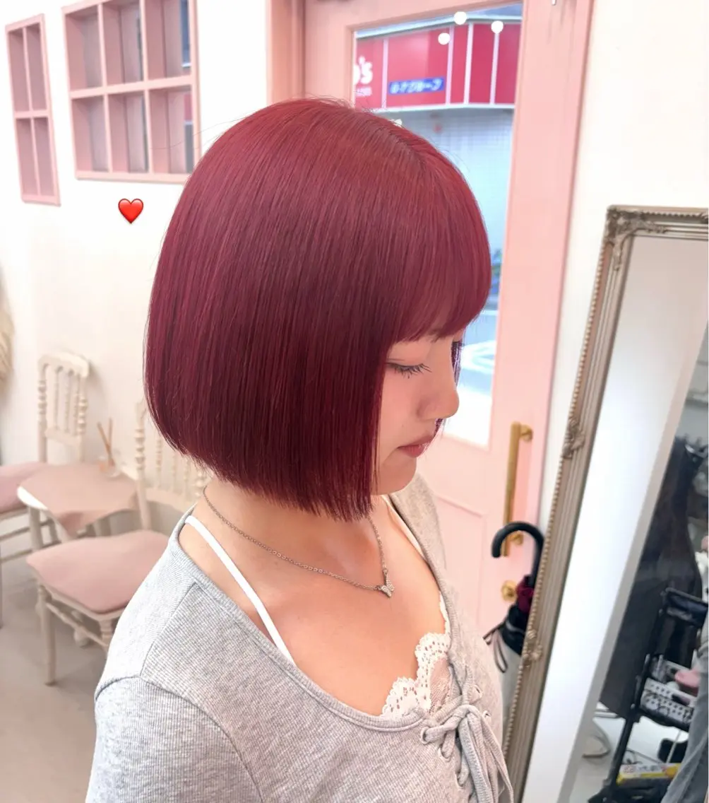 ショート カラー カット ヘアカラー トリートメント 韓国ヘア🎀マイカ｜ 新大久保のヘアスタイル