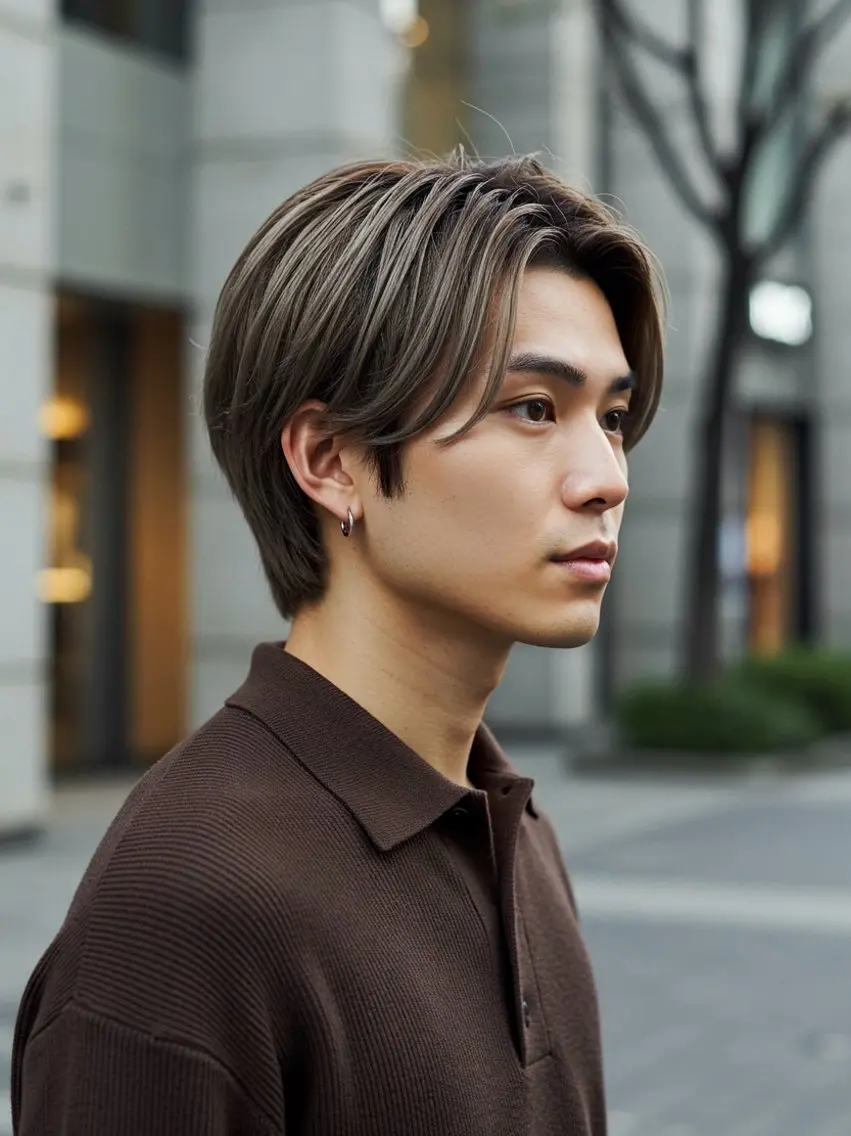 メンズ メンズバレイヤージュ センターパート カット ヘアカラー メンズセンターパート 外人風ヘア/KOTAのヘアスタイル