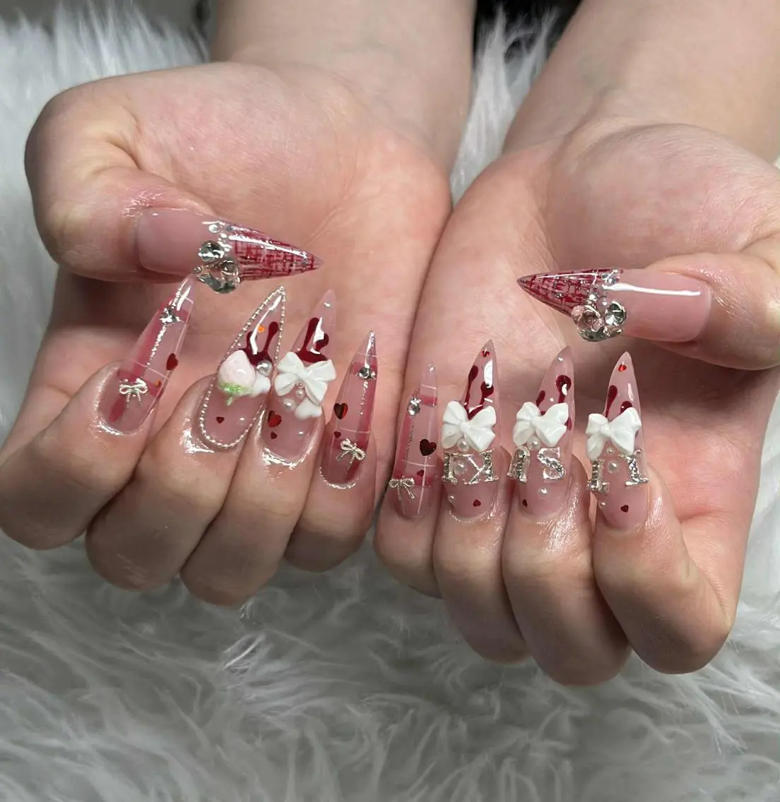 ネイル フレンチネイル ジェルネイル ハロウィン 韓国ネイル マグネットネイル ハンドネイル H.baby Nail Salonのネイルデザイン