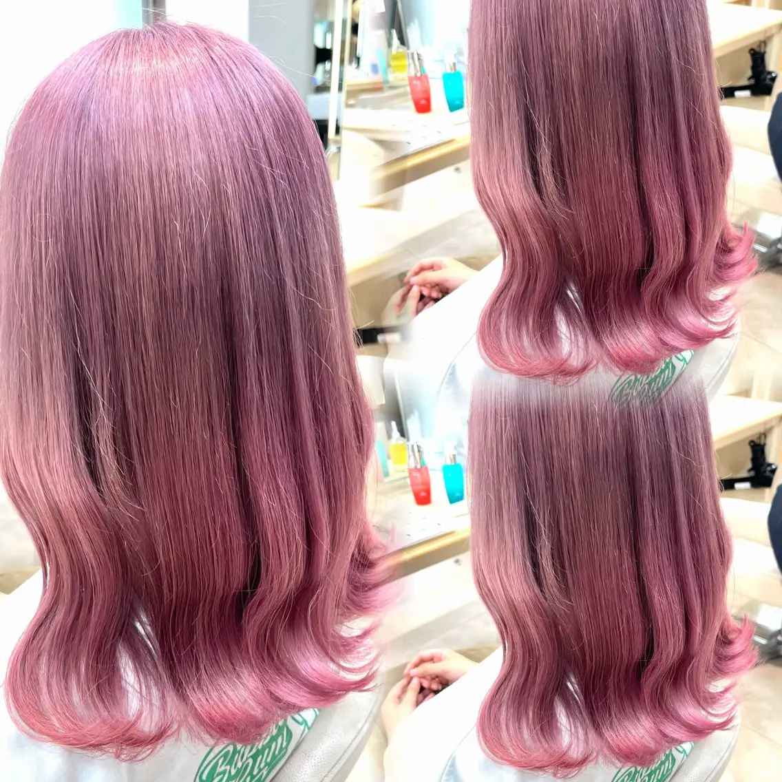 セミロング カラー ヘアカラー トリートメント 暖色/ブリーチカラー 🎀 M i k uのヘアスタイル