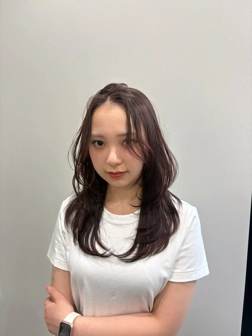 セミロング レイヤーカット カット ヘアカラー 🎶宮川 紗羅/韓国風/🎶のヘアスタイル