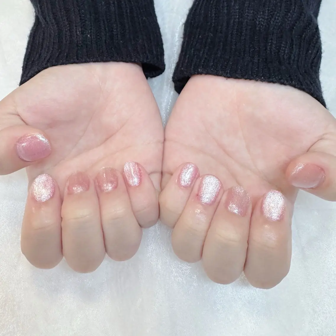 ネイル キラキラネイル マグネットネイル ピンク maruyasu. yのネイルデザイン