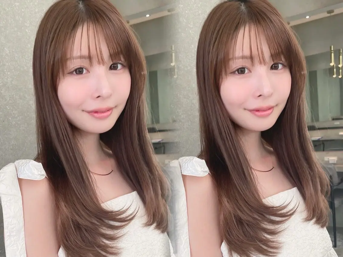 ロング カラー カット トリートメント 山崎/ボブ縮毛矯正 レイヤー髪質改善のヘアスタイル
