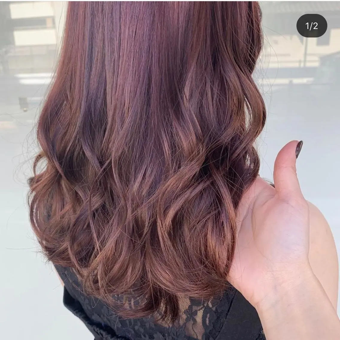 セミロング ヘアカラー レイヤー/艶髪カラー 森本くるみのヘアスタイル