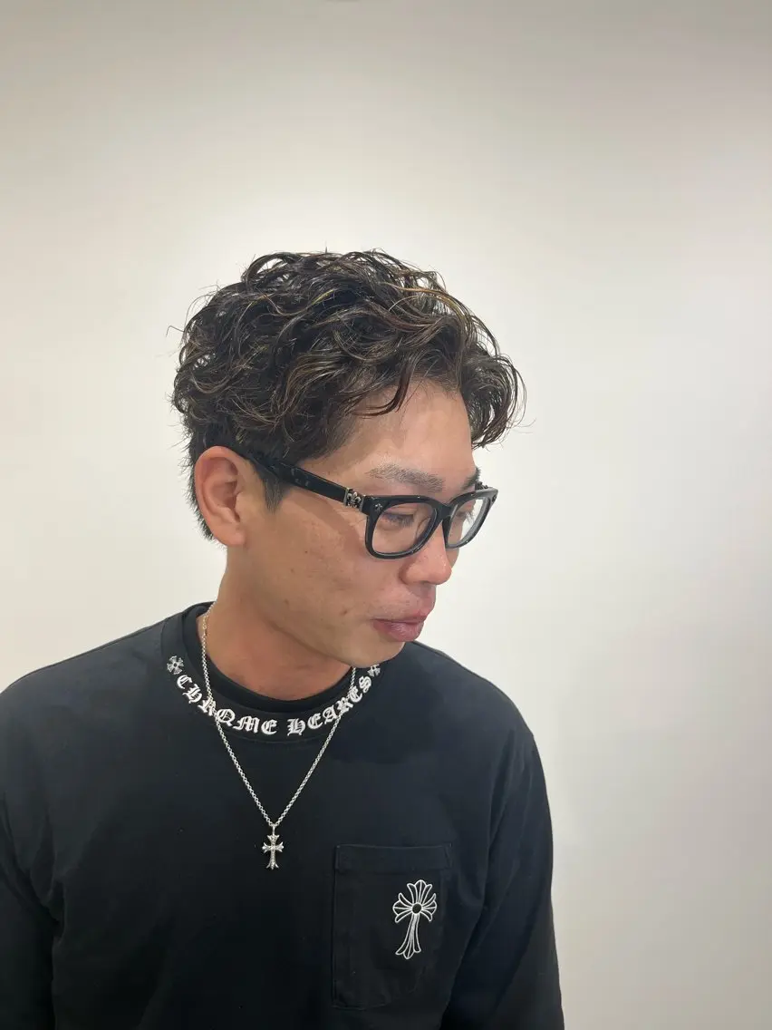 ショート パーマ メンズ メンズパーマ カット パーマ 【メンズ特化】金沢 /片町　髙木　功基のヘアスタイル