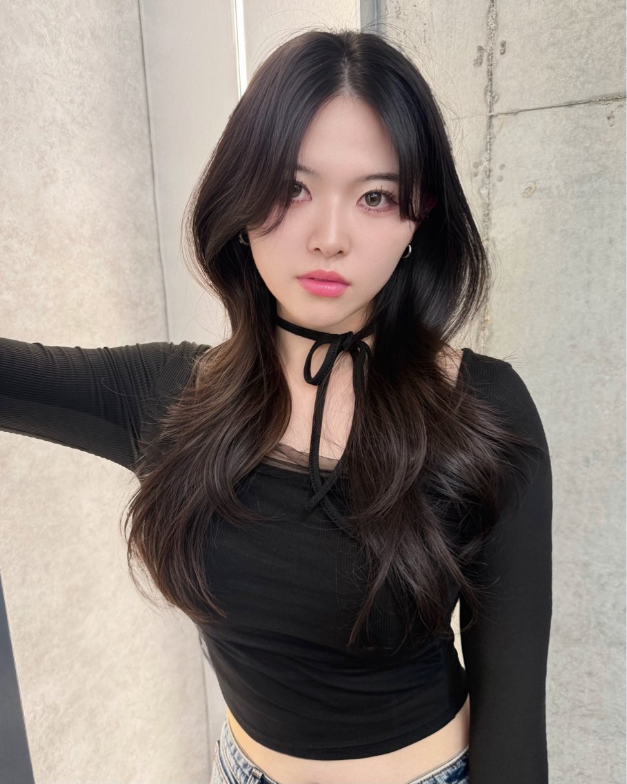 ロング カラー くびれヘア ハイレイヤー レイヤーカット カット トリートメント ヘッドスパ レイヤーカット 韓国ヘアayameのヘアスタイル