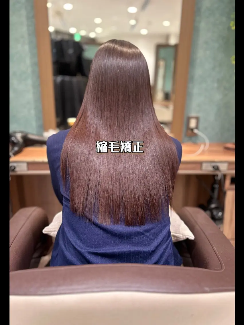 ロング 縮毛矯正 リノ🖤艶髪 カラー🖤🇰🇷のヘアスタイル