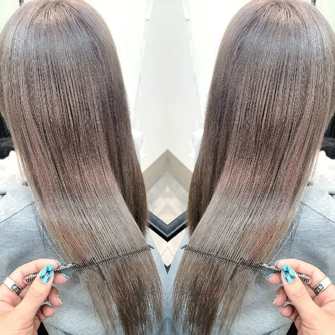 ロング カラー ヘアカラー トリートメント ✨弱酸性縮毛矯正✨ ✨髪質改善✨hiroのヘアスタイル
