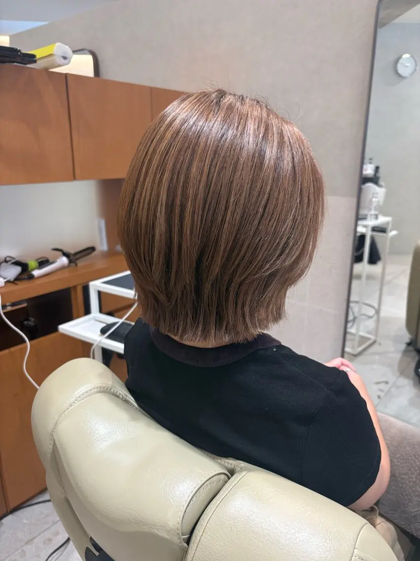 ミディアム カラー 透明感カラー ヘアカラー ボブ/透け感カラー tomoeのヘアスタイル