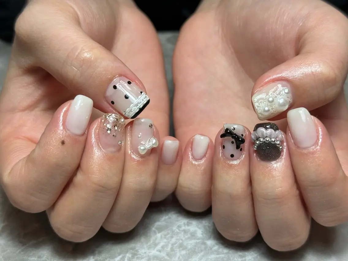 ネイル ドット レース ハンドネイル nail salon CHEのネイルデザイン