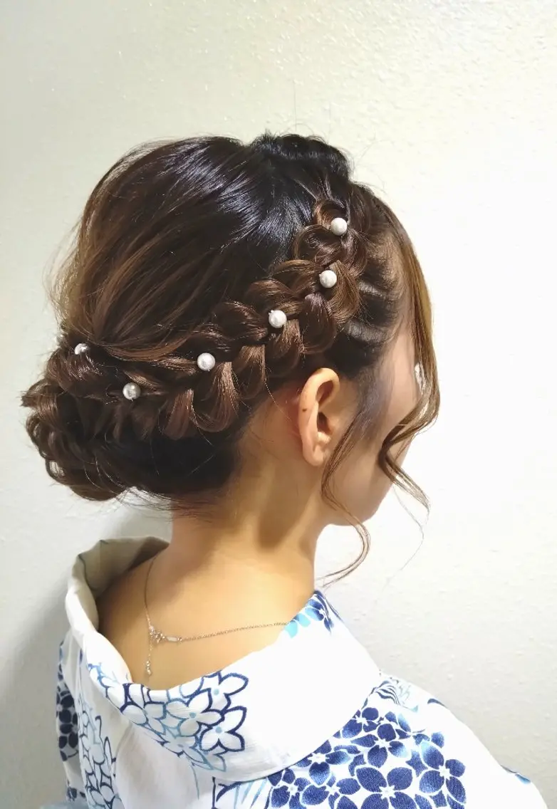 ロング ヘアアレンジ 着付け Hair&Make  Delight*のヘアスタイル