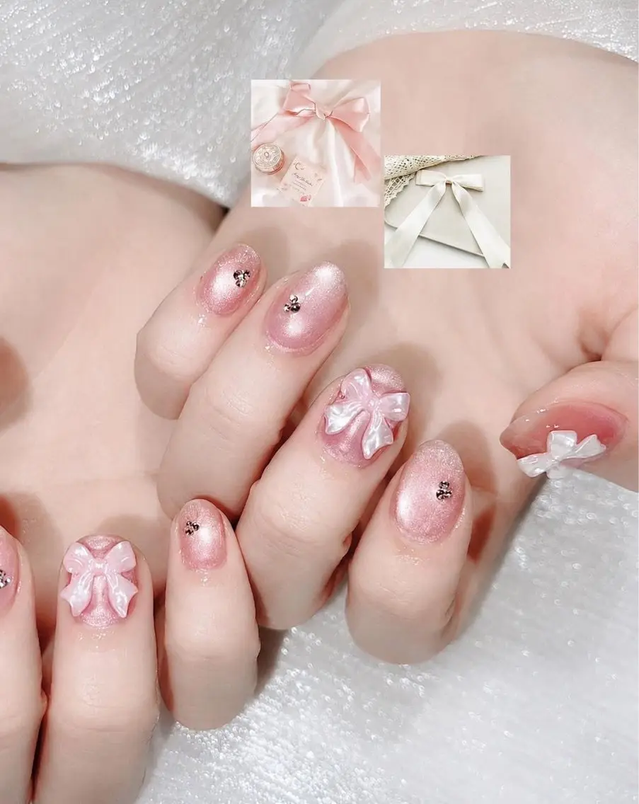 ネイル フットネイル フレンチネイル ジェルネイル マグネットネイル 持ち込み ハンドネイル Ribbonnail salonのネイルデザイン