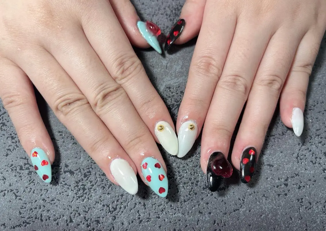 ネイル ハート 韓国ネイル Mimi Nailのネイルデザイン